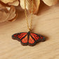 Monarch butterfly - wooden necklace