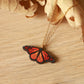 Monarch butterfly - wooden necklace