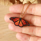 Monarch butterfly - wooden necklace