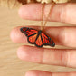 Monarch butterfly - wooden necklace