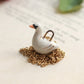 Ceramic Swan necklace - 22k gold details