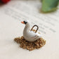 Ceramic Swan necklace - 22k gold details