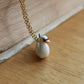 Ceramic Swan necklace - 22k gold details