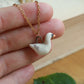 Ceramic Swan necklace - 22k gold details