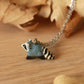 Raccoon necklace - silver details