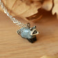 Raccoon necklace - silver details