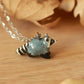 Raccoon necklace - silver details