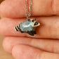 Raccoon necklace - silver details