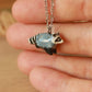 Raccoon necklace - silver details