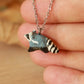 Raccoon necklace - silver details