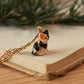 Calico cat necklace