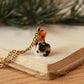 Calico cat necklace