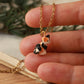 Calico cat necklace