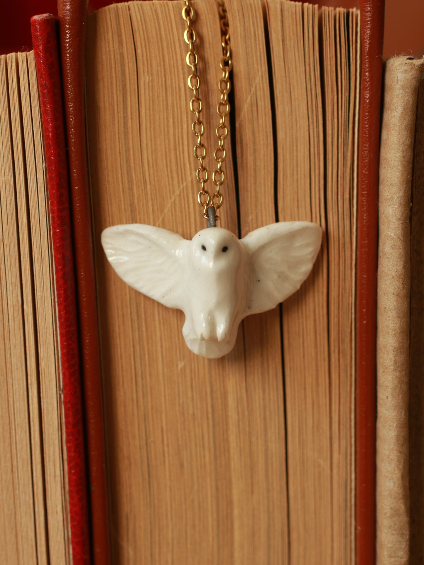 Barn owl necklace