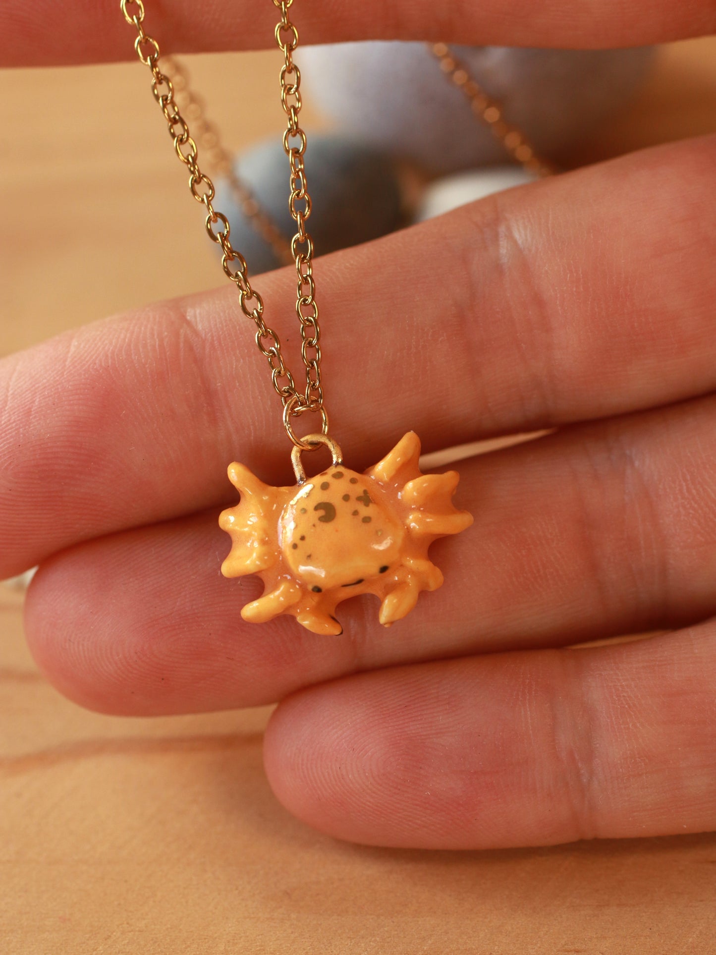 Happy crab necklace