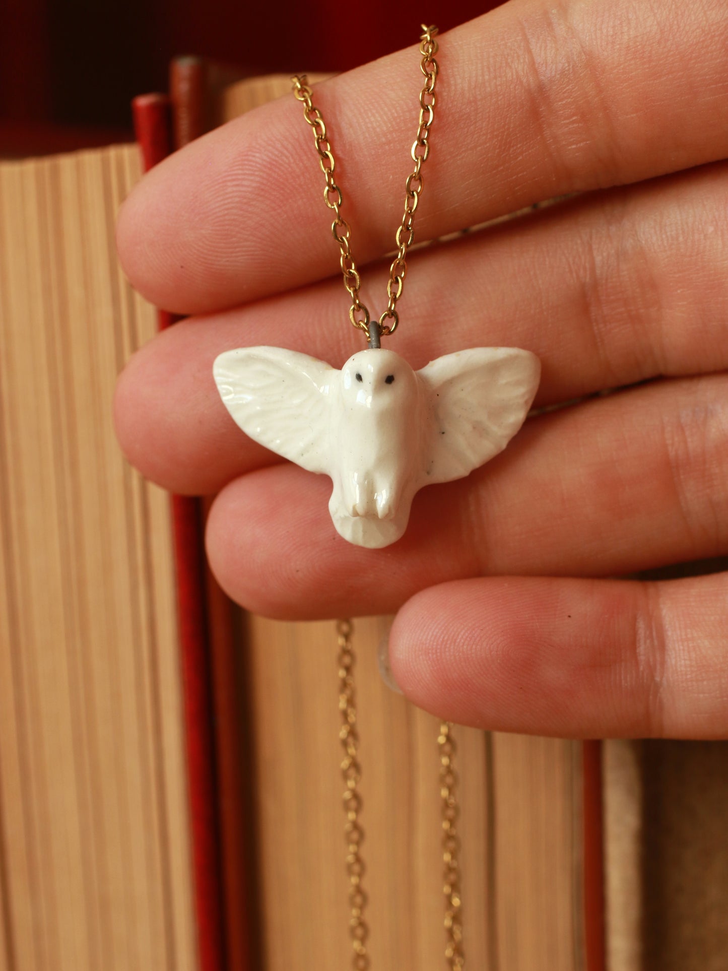 Barn owl necklace