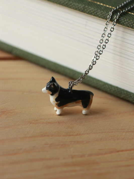 Black corgi necklace