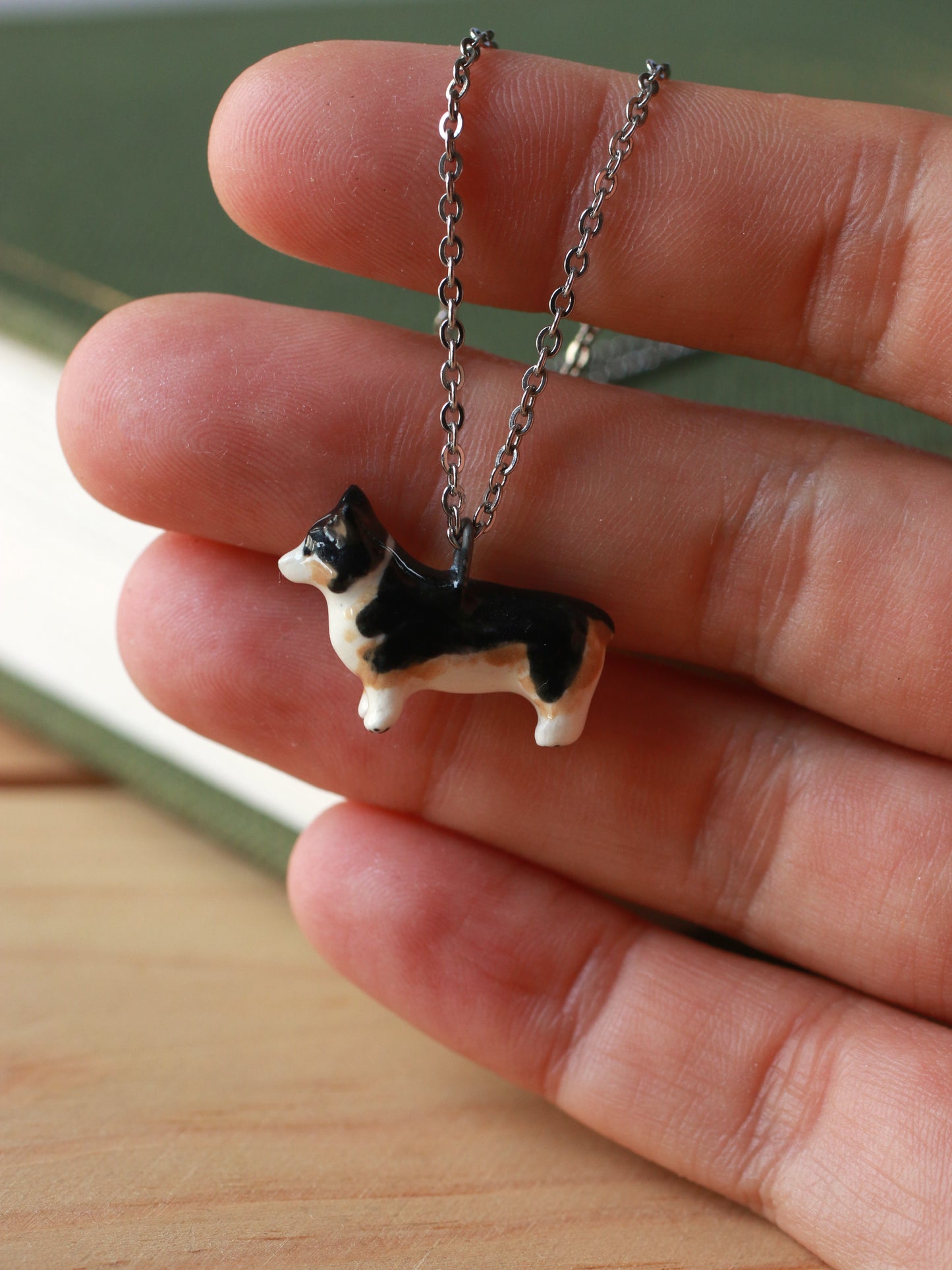 Black corgi necklace