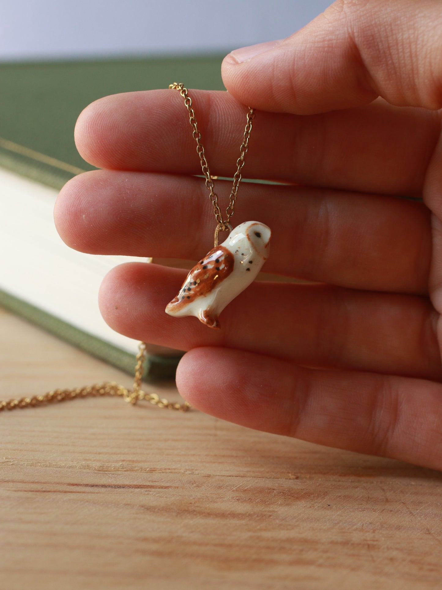 Barn owl necklace