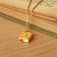 Flower book necklace - Yellow book