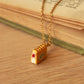 Flower book necklace - Yellow book