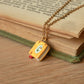 Flower book necklace - Yellow book