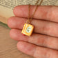 Flower book necklace - Yellow book