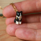 Tuxedo cat necklace