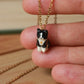 Tuxedo cat necklace