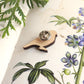 Bullfinch pin - wooden bird brooch