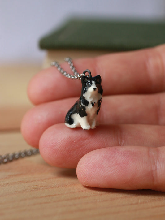 Border collie dog necklace