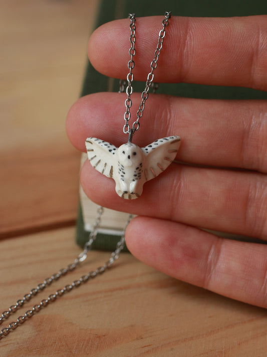 Snowy owl necklace