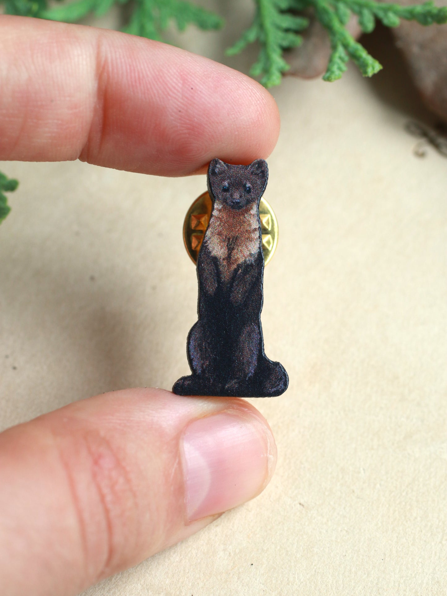 Pine marten pin