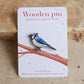 Blue jay pin - wooden bird pin