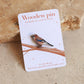 Jay pin - wooden bird pin