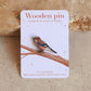Jay pin - wooden bird pin