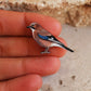 Jay pin - wooden bird pin