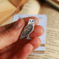 Barn owl pin - wooden pin