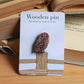 Tawny owl pin - wooden pin