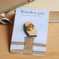 Tawny owl pin - wooden pin