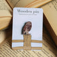 Burrowing owl pin - wooden pin