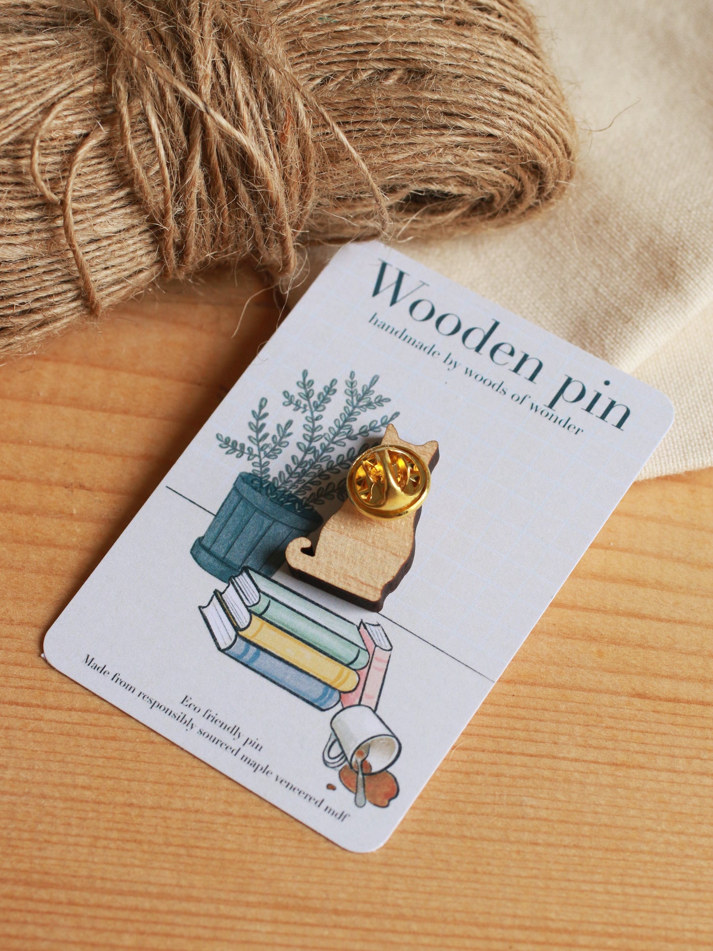 Orange tabby cat pin