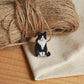 Tuxedo cat pin - wooden pin