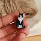 Tuxedo cat pin - wooden pin