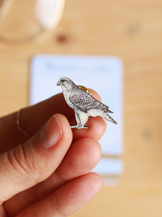 Gryfalcon pin - wooden bird pin