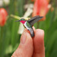 Hummingbird pin - wooden bird pin