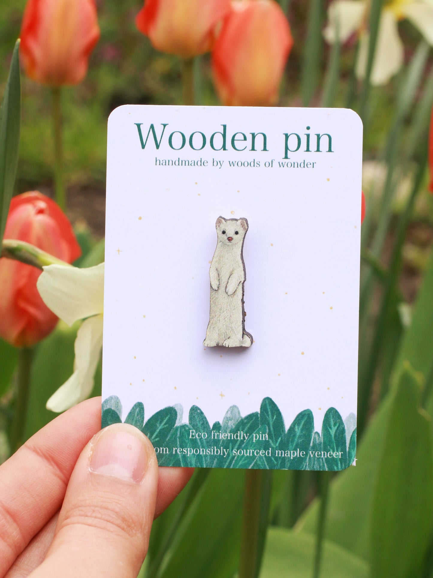 Ermine wooden pin