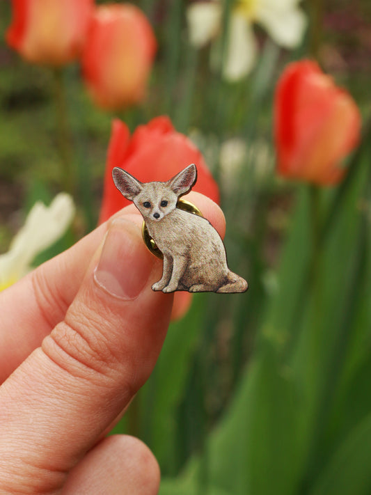 Fennec fox wooden pin