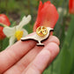 Black bird pin - wooden bird pin
