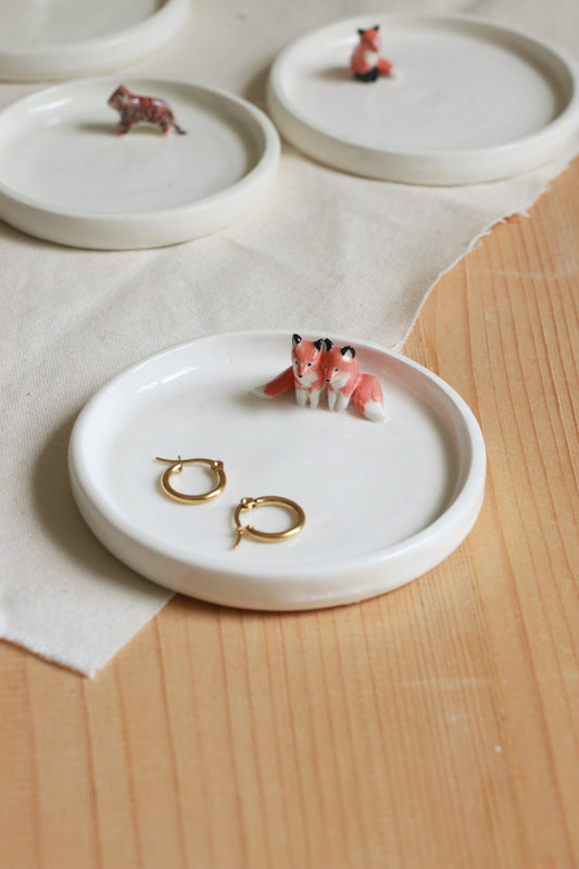 Foxes Ring Dish / Jewelry Dish / Ceramic Trinket Dish